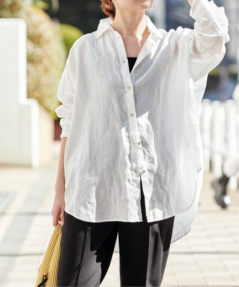 追加3》80リネンカシュクールビッグシャツ（シャツ／ブラウス）｜Spick  