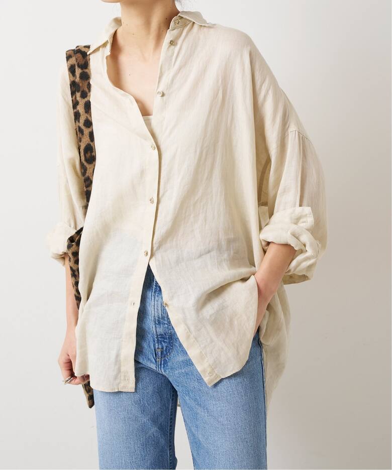 追加3》80リネンカシュクールビッグシャツ（シャツ／ブラウス）｜Spick  
