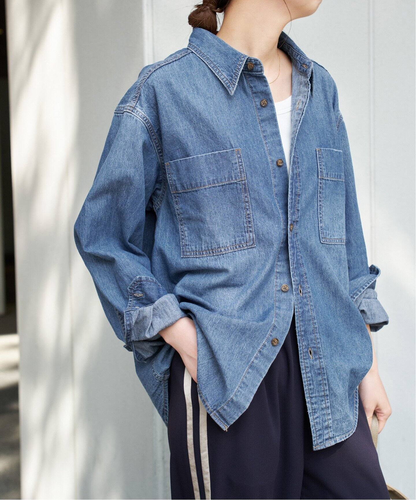 WEB限定追加予約》ライトオンスデニムシャツ（シャツ／ブラウス 