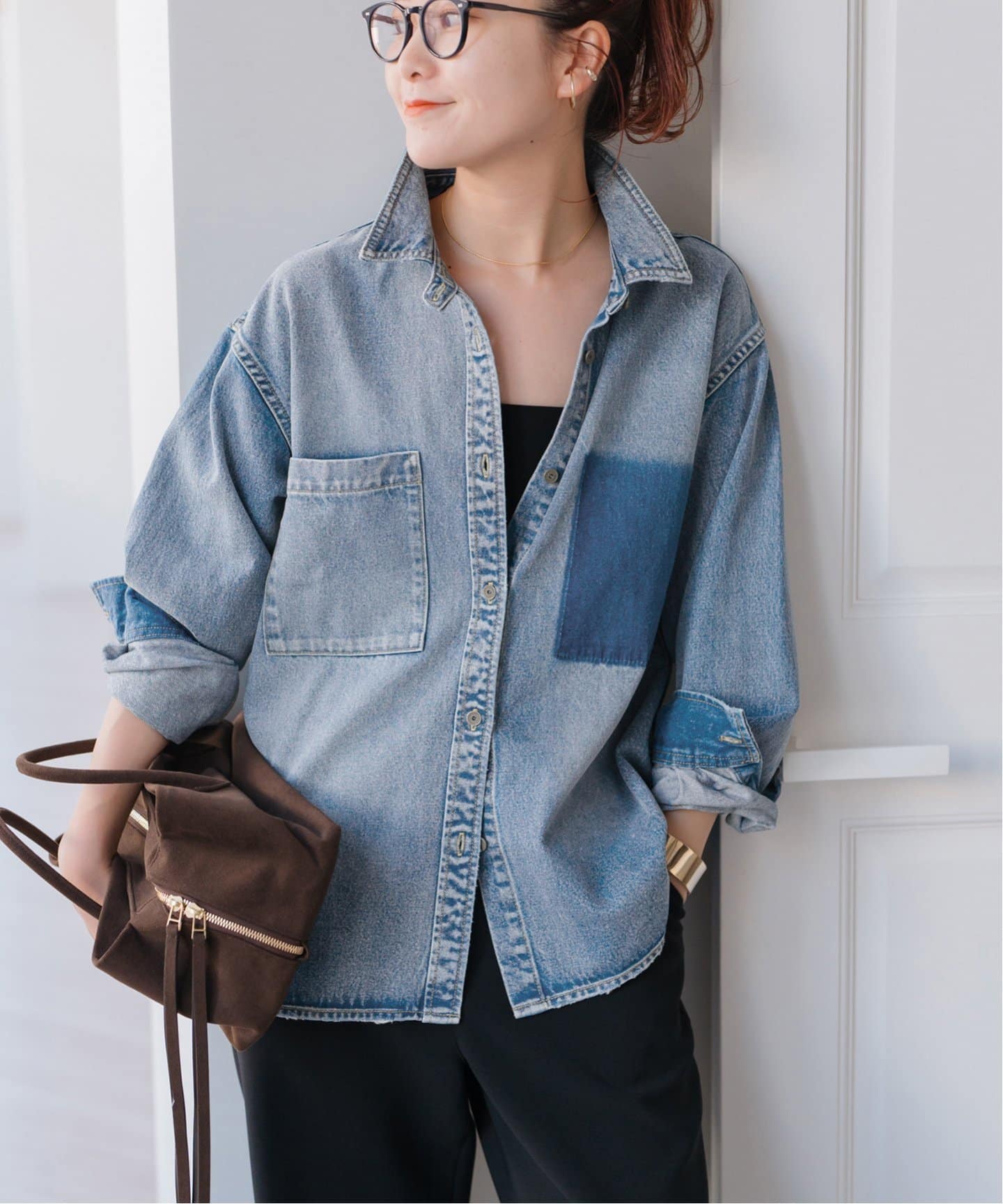 ブラウス シャツ 「WEB限定追加」5 1/2 SOFT DENIM SHIRT レディース WEB限定追加予約》5 1/2 SOFT DENIM SHIRT（シャツ／ブラウス