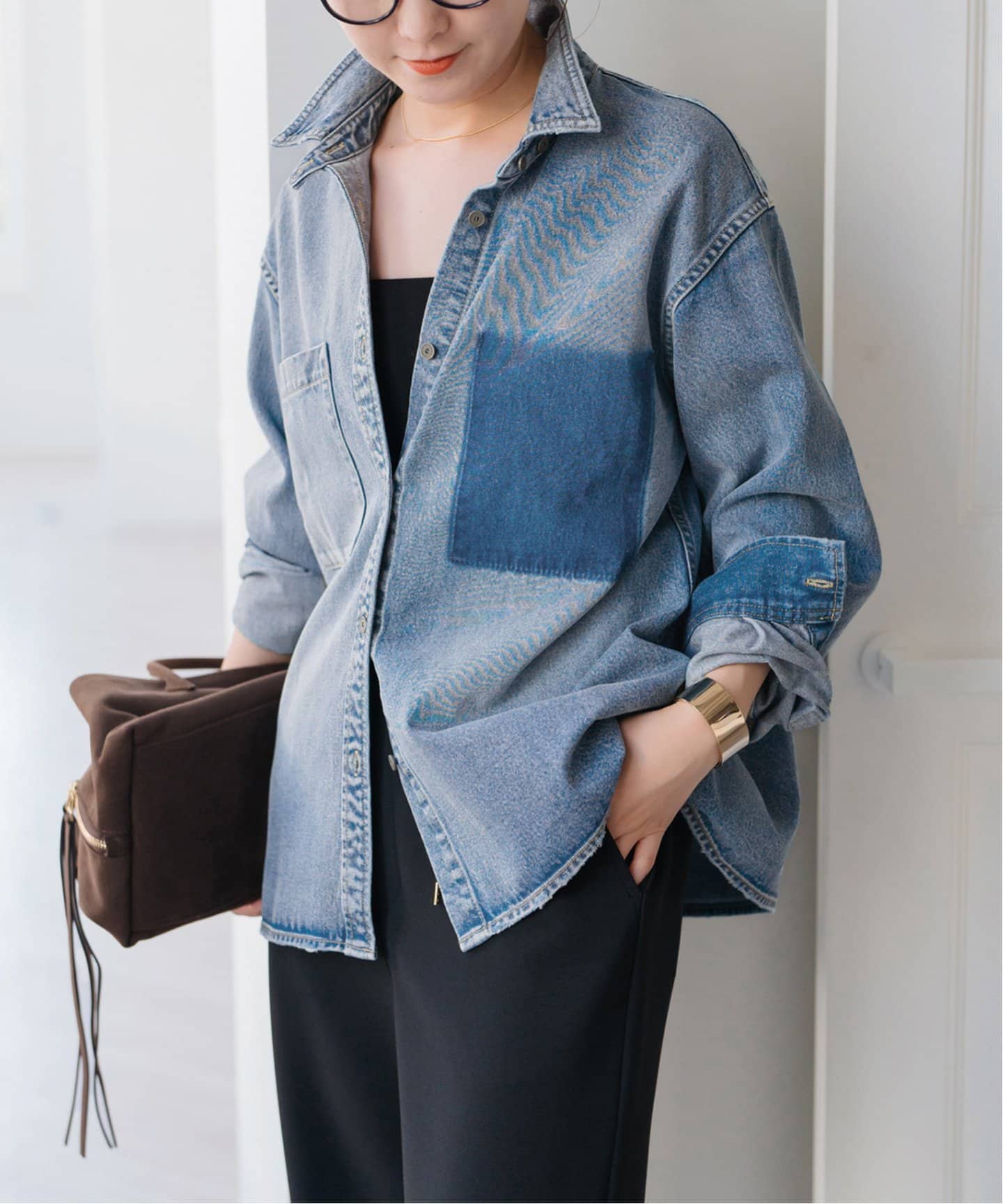 未使用Spick and Span 5 1/2 SOFT DENIM SHIRT WEB限定追加》5 1/2 SOFT DENIM SHIRT（シャツ／ブラウス