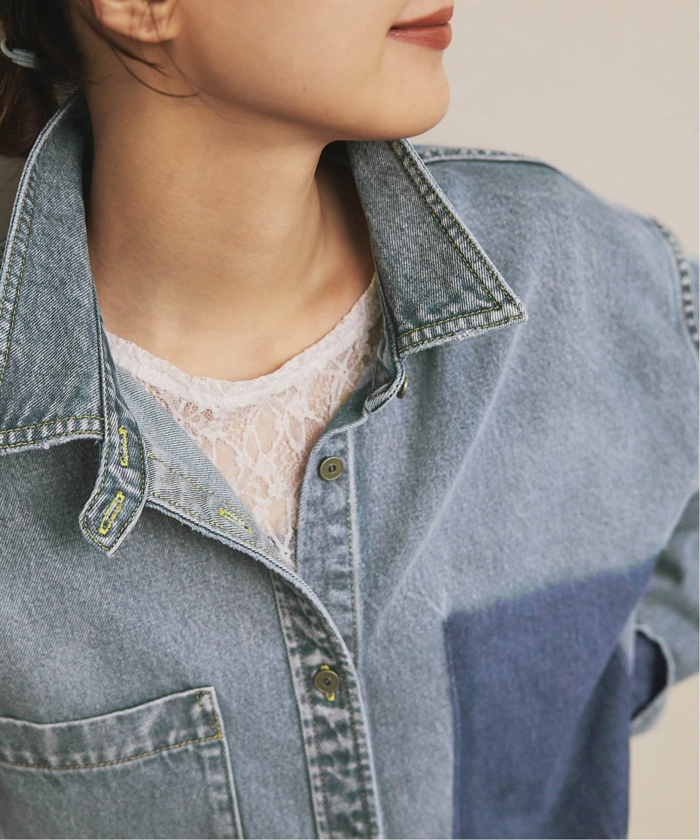 スピックアンドスパン5 1/2 デニムシャツ Spick & Span｜《WEB限定追加予約》5 1/2 SOFT DENIM SHIRT