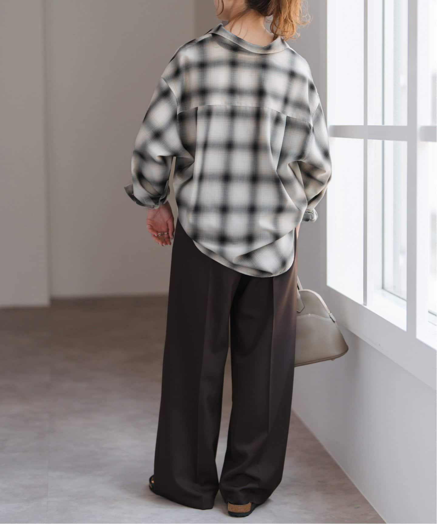 Spick & Span メタルボタンTRチェックルーズシャツ 　ブラック 追加》メタルボタンTRチェックルーズシャツ（シャツ／ブラウス