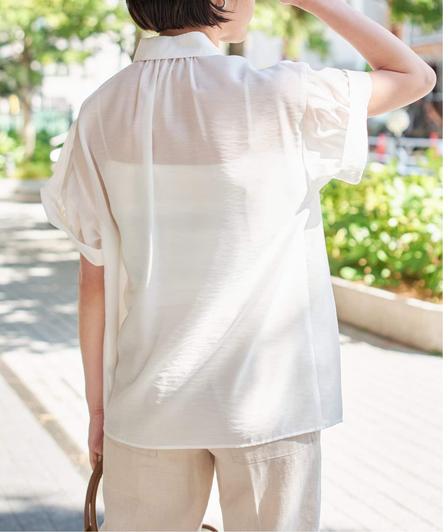 Spick and Span Noble - 5分袖ロールアップブラウス Spick & Span｜《追加》コットンシルクフロントフリルブラウス
