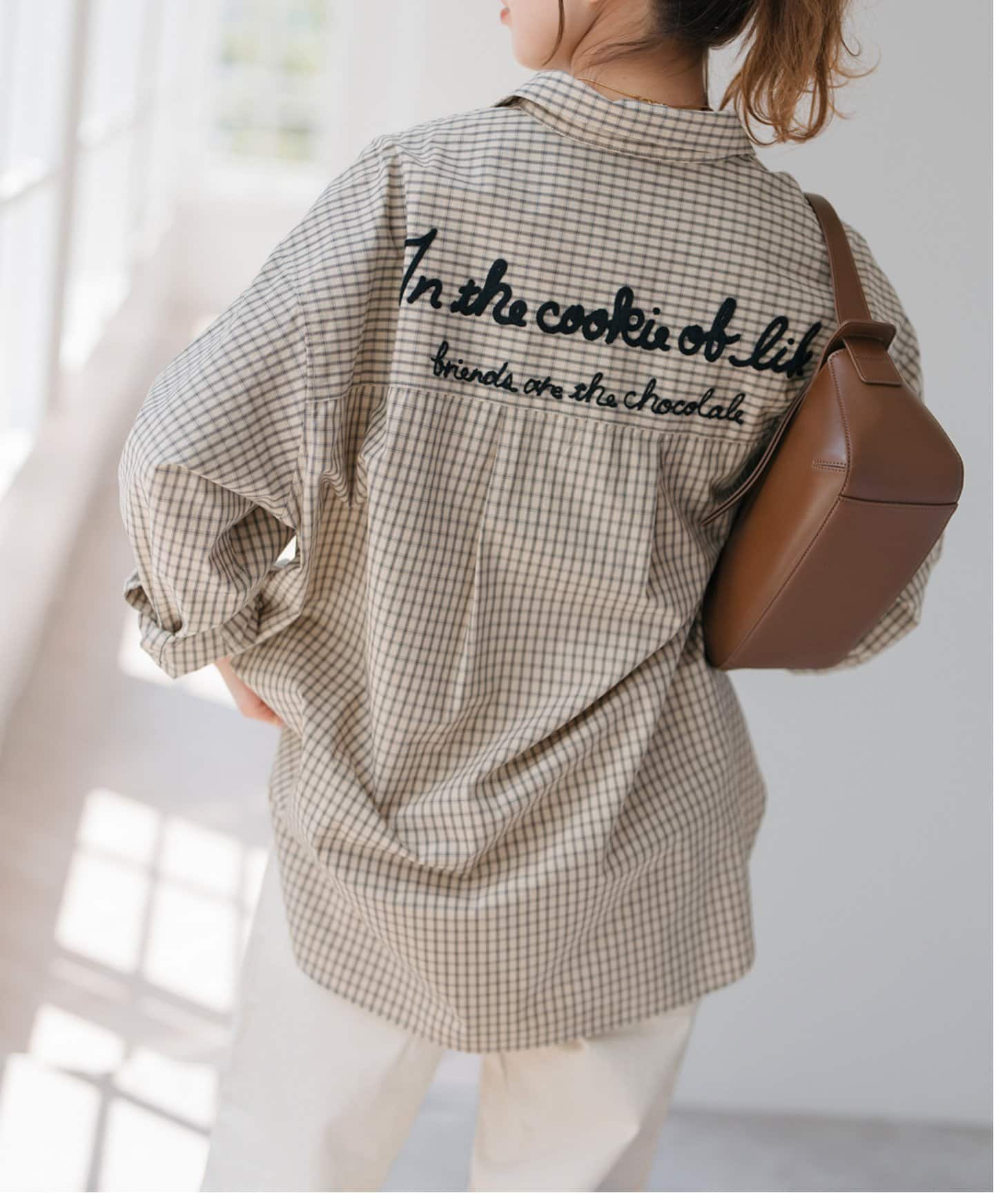 美品✨Spick and Span コットンオーバーシャツ ストライプ 刺繍 追加予約》50コットンオーバーシャツ（シャツ／ブラウス