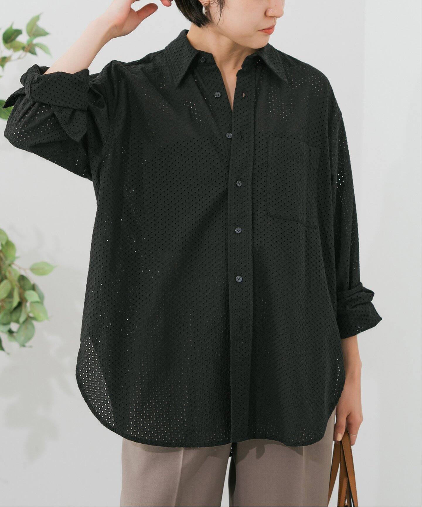 カットワークスモールドットルーズシャツ（シャツ／ブラウス）｜Spick 