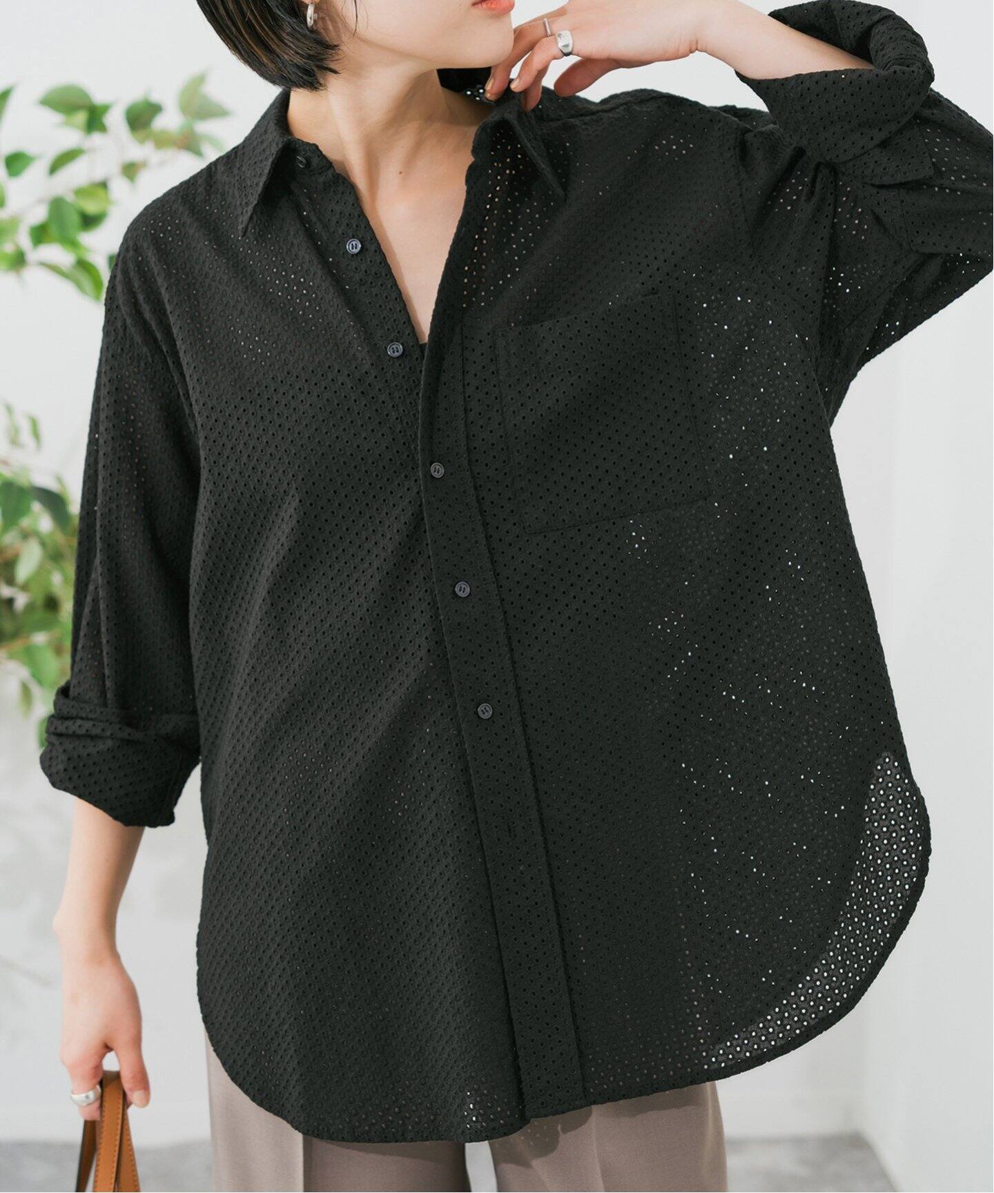 カットワークスモールドットルーズシャツ（シャツ／ブラウス）｜Spick 