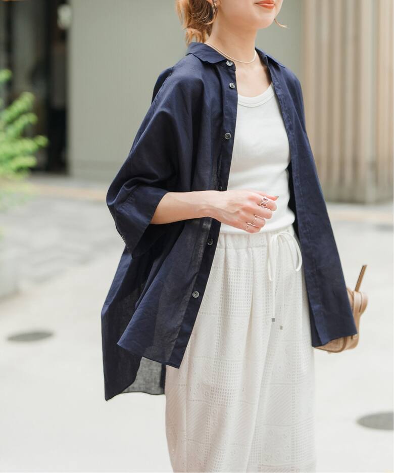 コットンリネンドルマンスリーブシャツ（シャツ／ブラウス）｜Spick  