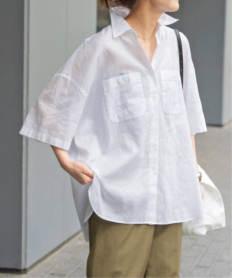WEB限定追加》コットンリネンハーフスリーブシャツ（シャツ／ブラウス  