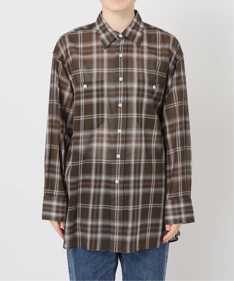 追加》コットンボイルチェックシャツ（シャツ／ブラウス）｜Spick and  