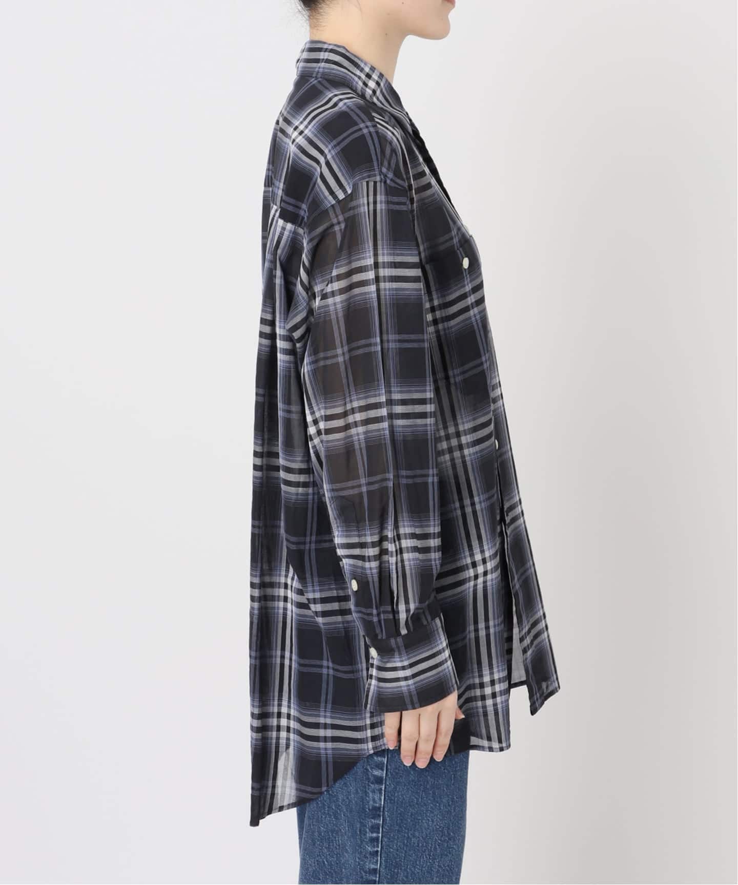 Spick and Span 2024SS コットンボイルチェックシャツ Spick＆Span ブラウス シャツ 「WEB限定追加」コットンボイル
