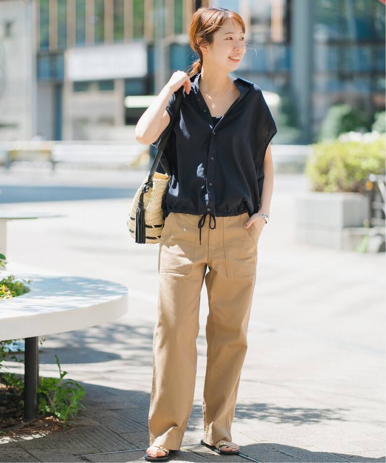 リネンブレンドフレンチヘムギャザーシャツ（シャツ／ブラウス  