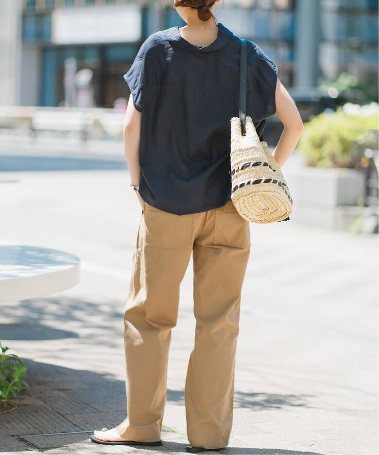 リネンブレンドフレンチヘムギャザーシャツ（シャツ／ブラウス  