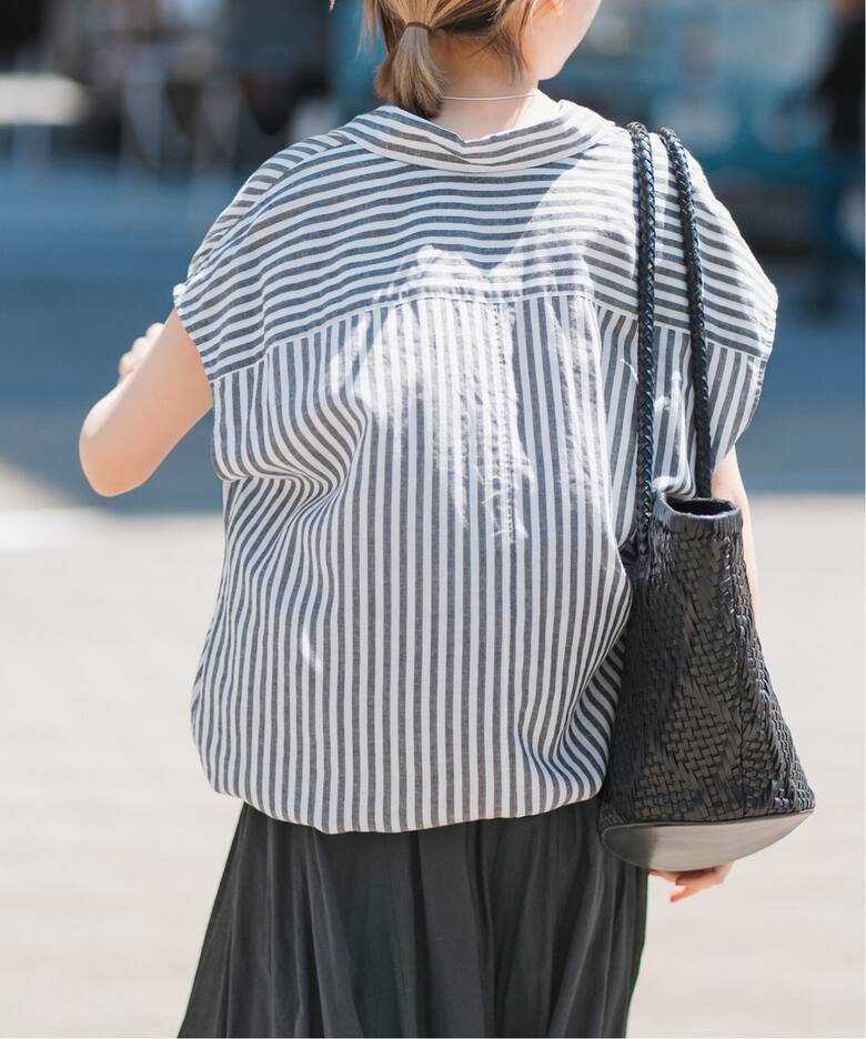 リネンブレンドフレンチヘムギャザーシャツ（シャツ／ブラウス  