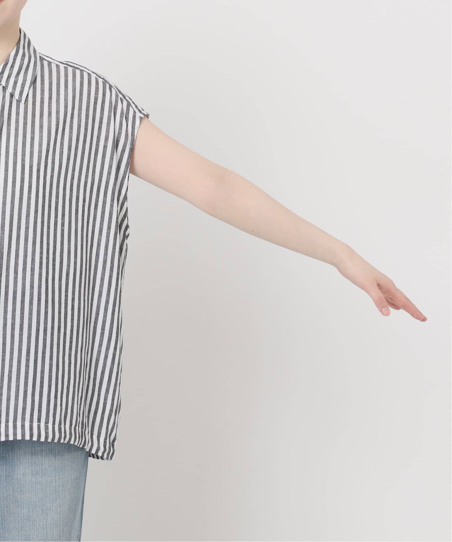 リネンブレンドフレンチヘムギャザーシャツ（シャツ／ブラウス