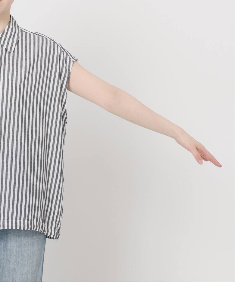 リネンブレンドフレンチヘムギャザーシャツ（シャツ／ブラウス 