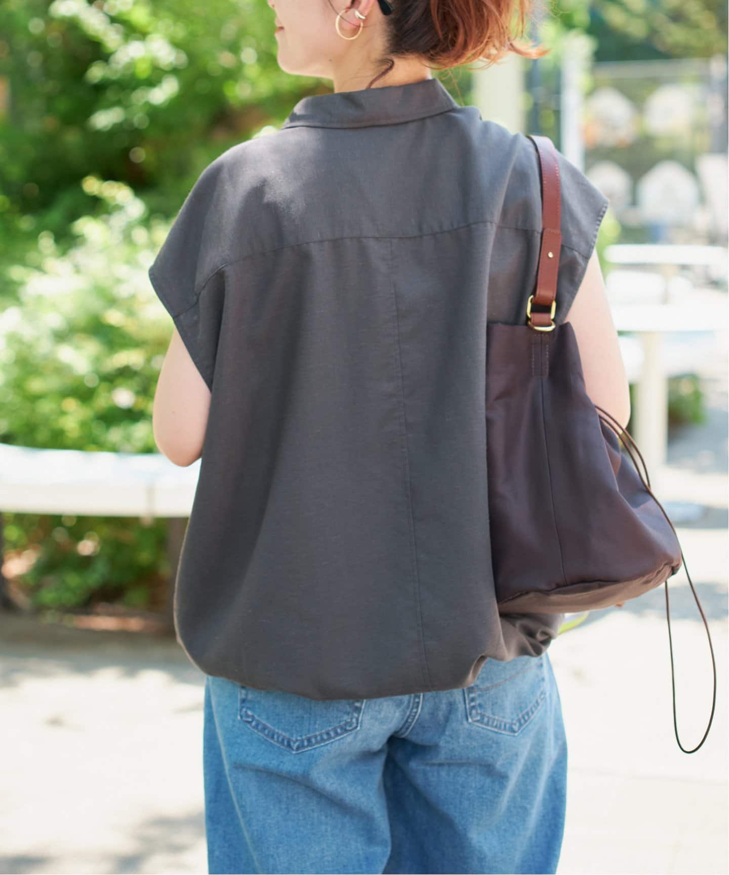Spick and Span ソフトブロードフレンチヘムギャザーシャツ ネイビー Spick＆Span ブラウス シャツ ソフトブロードフレンチヘム