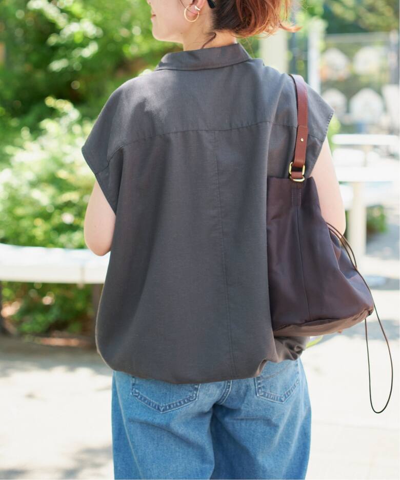 ソフトブロードフレンチヘムギャザーシャツ（シャツ／ブラウス  