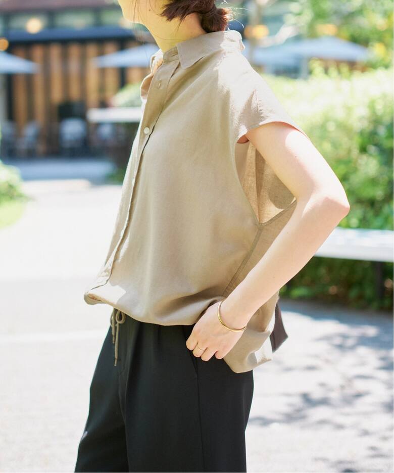 ソフトブロードフレンチヘムギャザーシャツ（シャツ／ブラウス  