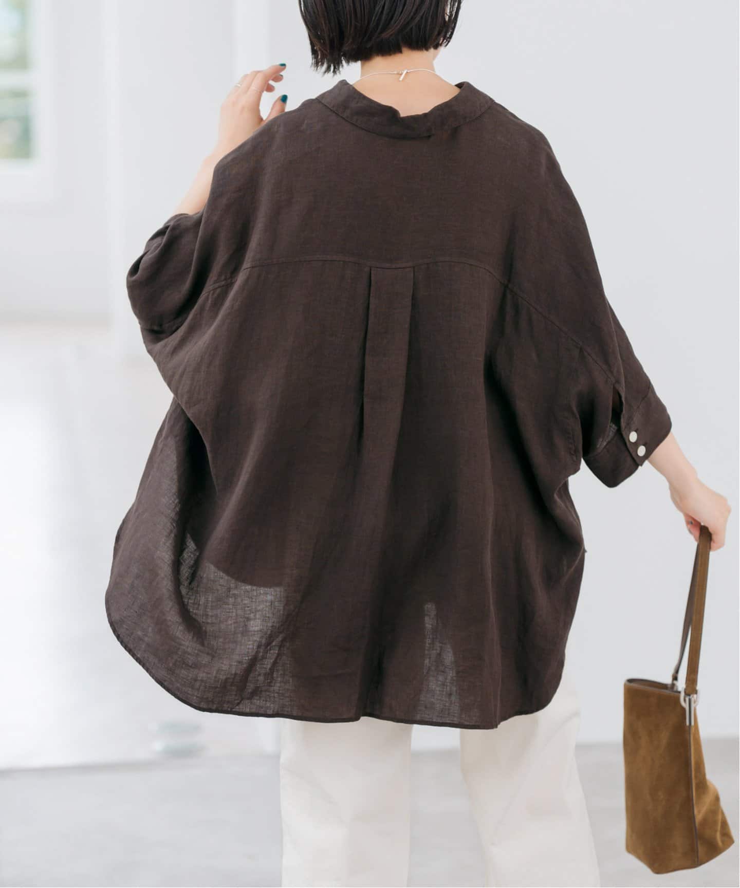 60リネンキャンバスドルマンンスリーブシャツ（シャツ／ブラウス