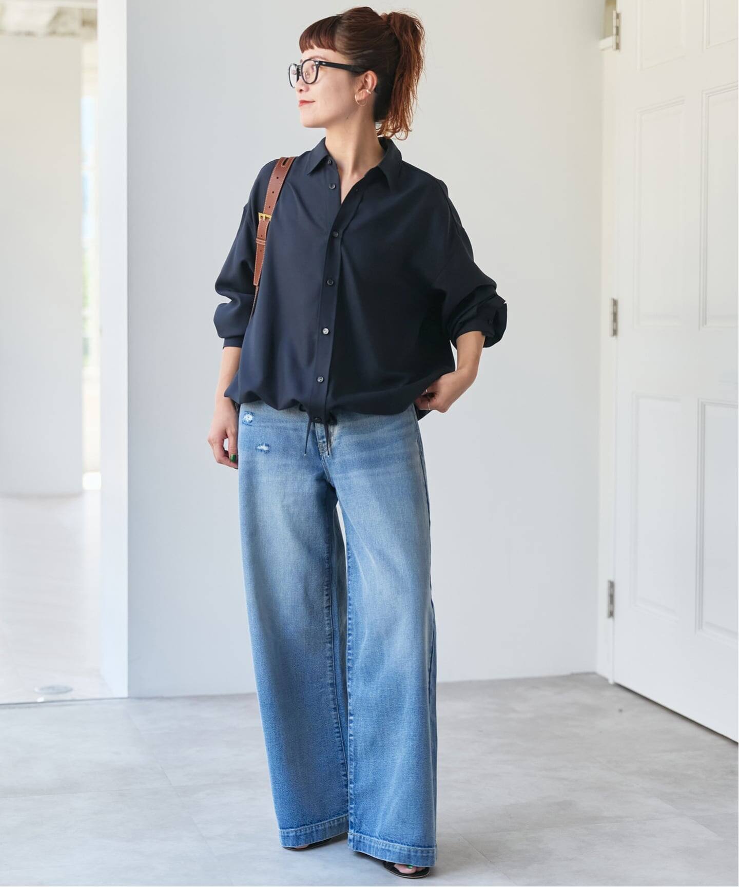 追加》ウールライクヘムギャザーシャツ（シャツ／ブラウス）｜Spick