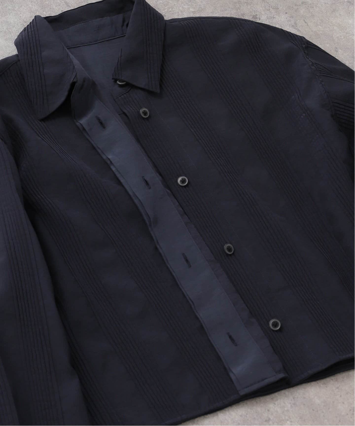 Spick＆Span コットンジョーゼットピンタックブラウス 黒 Spick & Span（スピックアンドスパン）の「コットンボイル