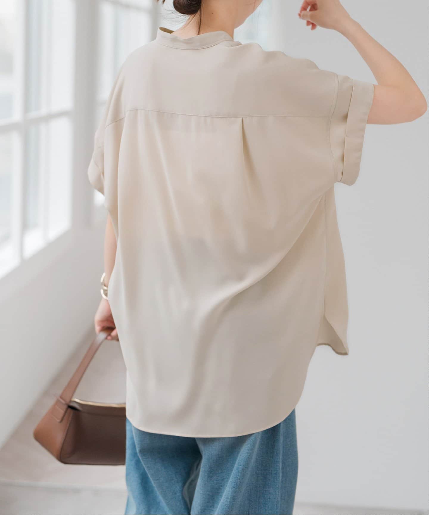 Spick and Span シルキードレープシャツ 今期 美品　ネイビー　紺 シルキードレープシャツ（シャツ／ブラウス）｜Spick and Span