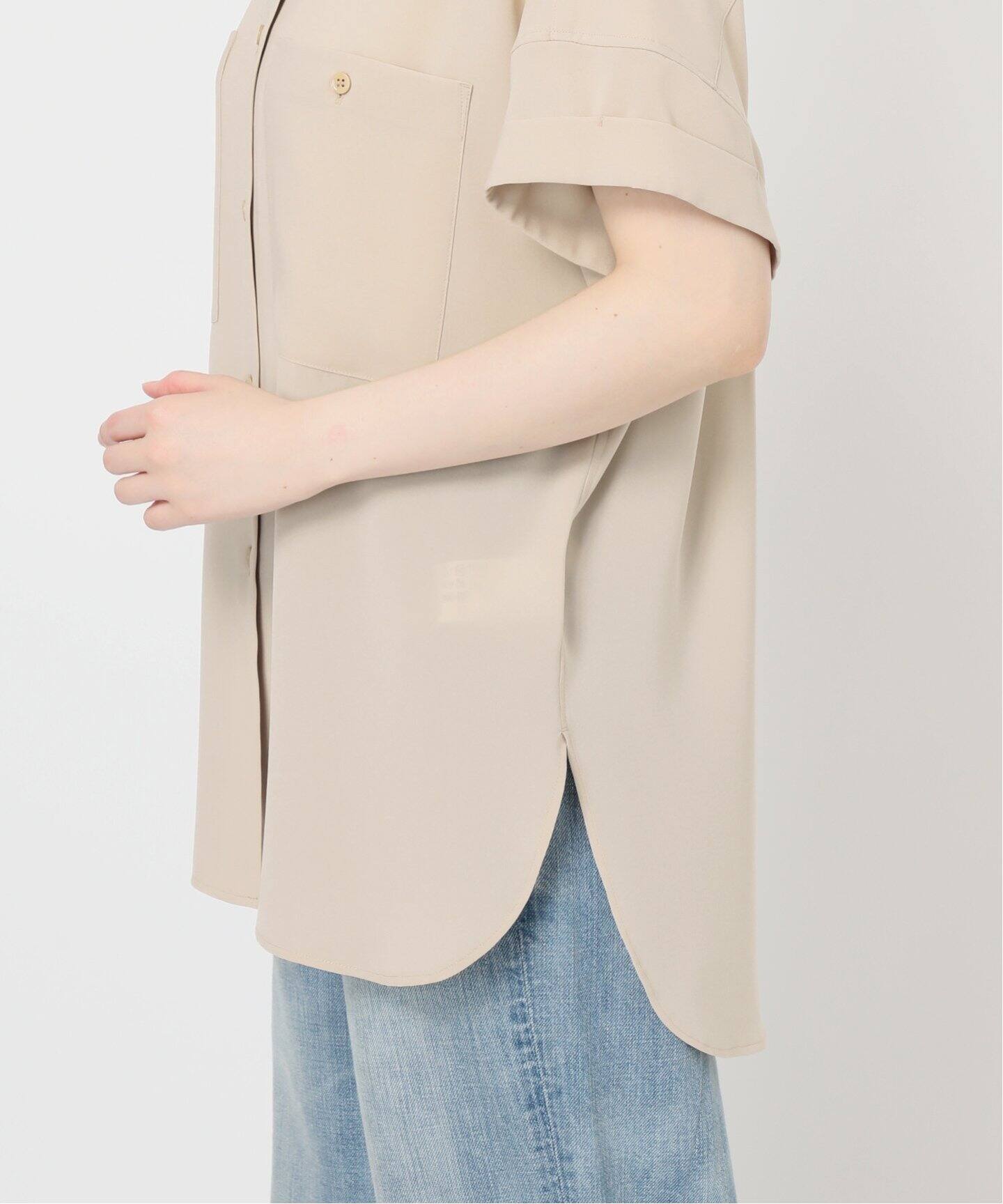 Spick and Span シルキードレープシャツ 今期 美品　ネイビー　紺 シルキードレープシャツ（シャツ／ブラウス）｜Spick and Span