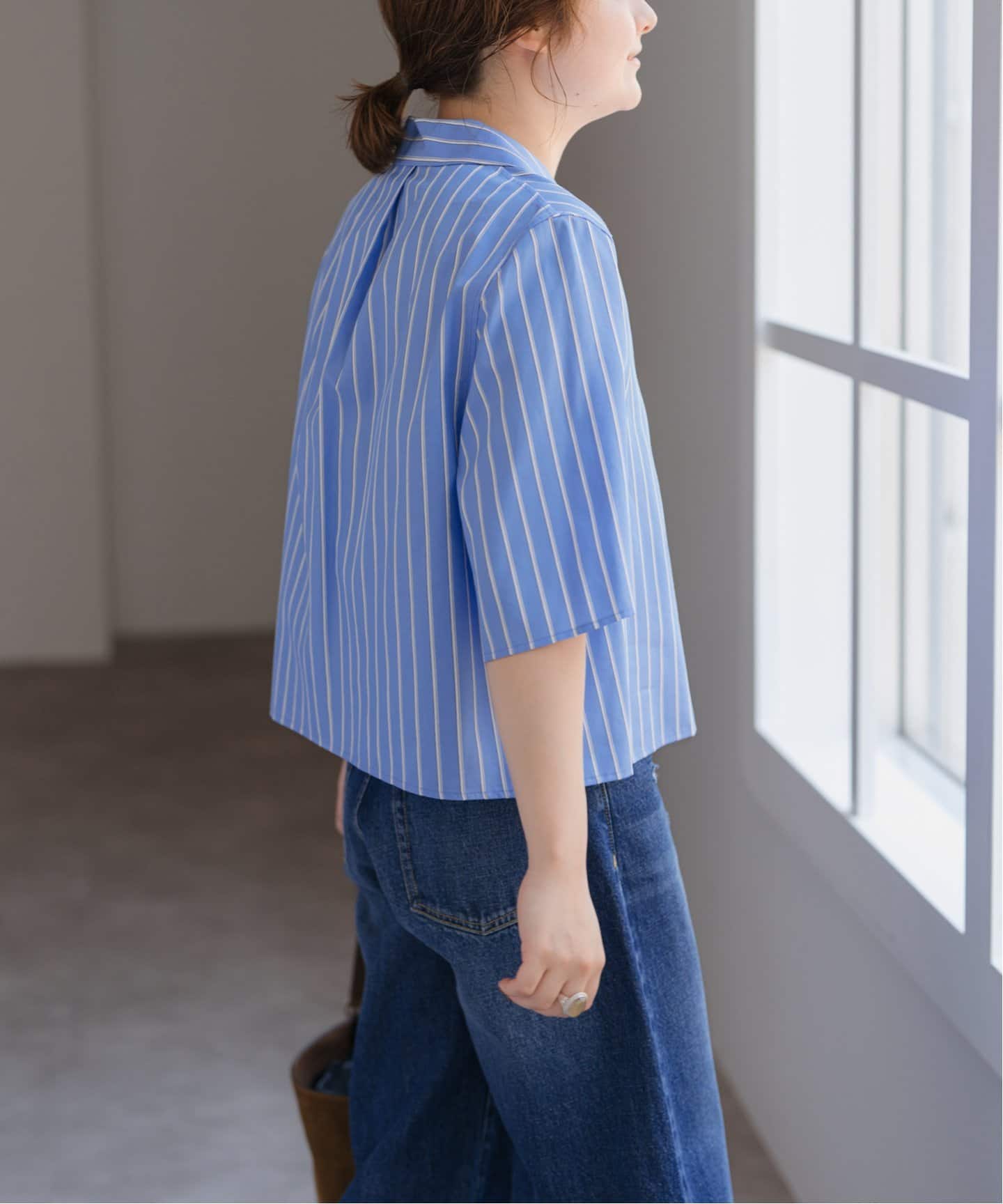 Spick &amp; Span - Spick&amp;Span ストライプショートシャツ ドビーストライプショートシャツ（シャツ／ブラウス）｜Spick