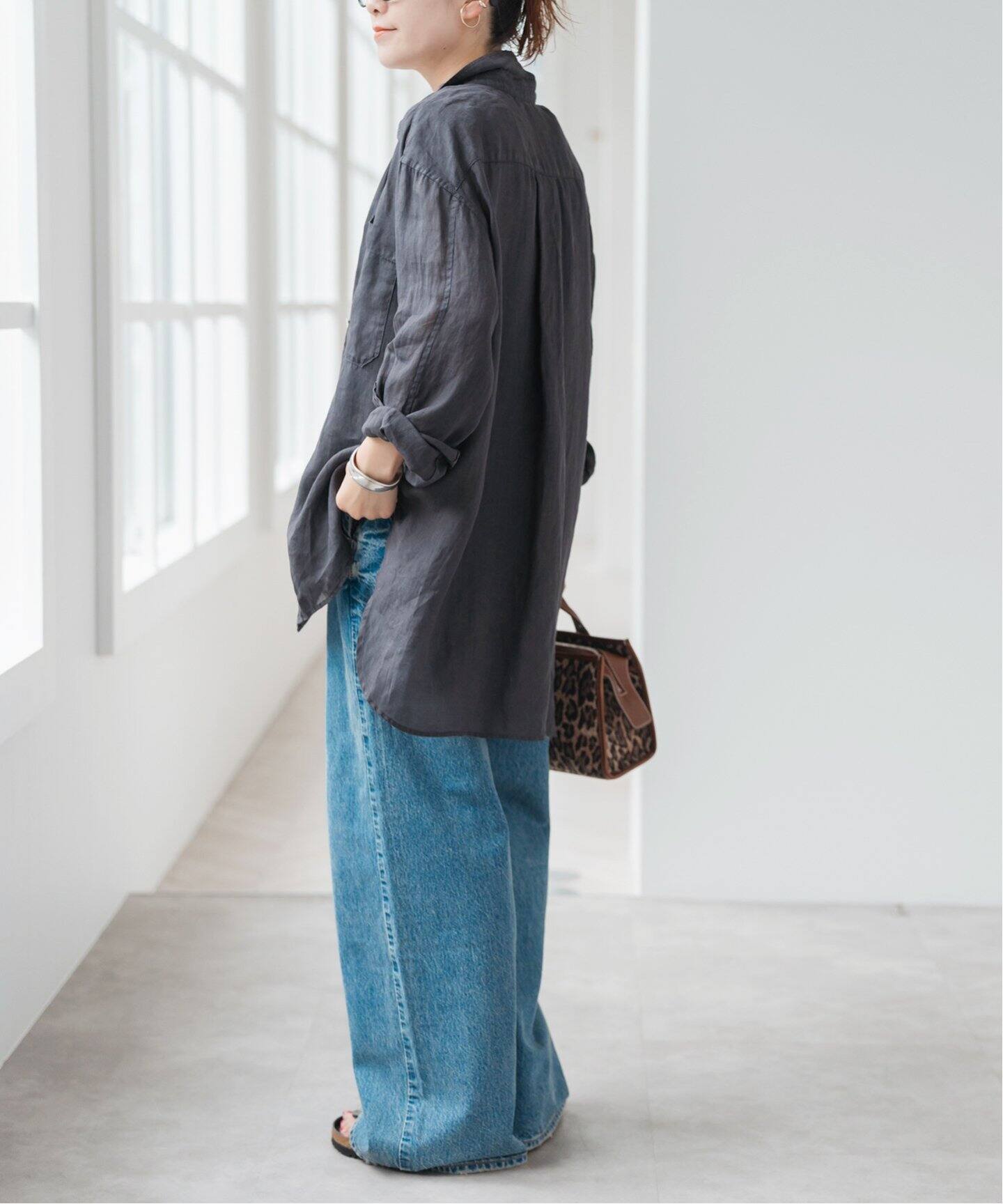 Spick &amp; Span - 【新品・タグ付】Spick &amp; Spanガーメントダイラミーシャツ　グレー Spick&Span スピックアンドスパン ガーメントダイラミーシャツ