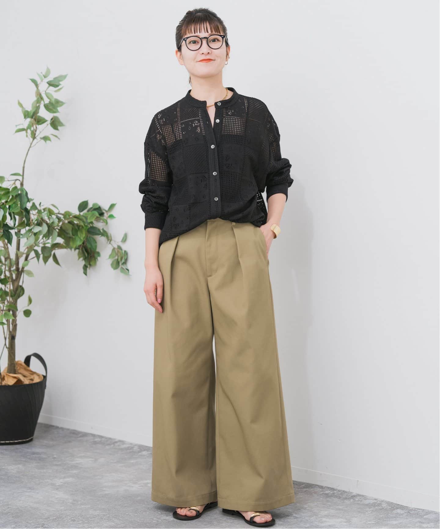 【タグ付き】スピックアンドスパン　PEレースシャツ　Spick and Span Spick＆Span（スピック アンド スパン） ブラウス シャツ 「追加3」PE