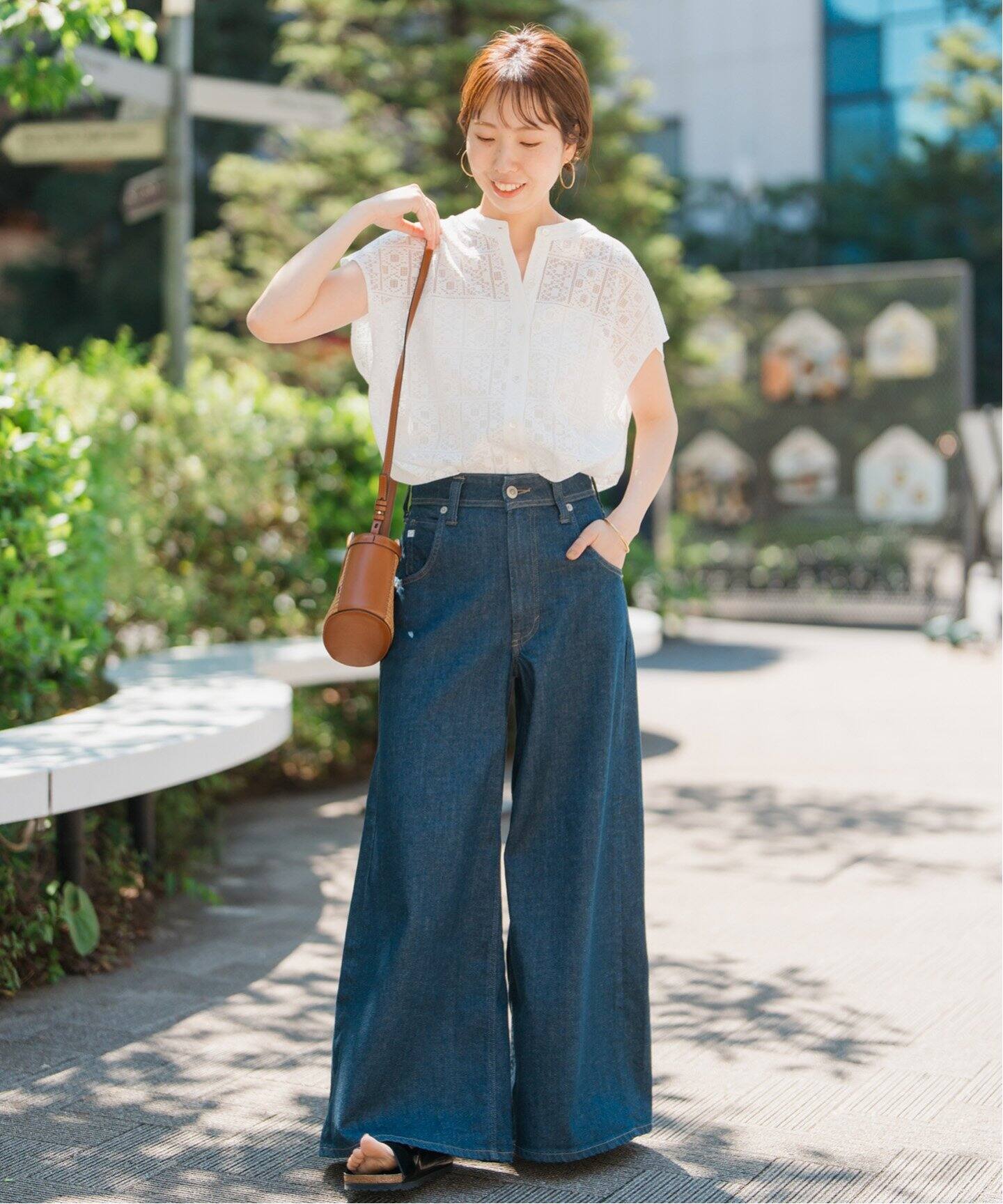 スピックアンドスパン　フレンチスリーブ レース 追加2》PEレースフレンチスリーブシャツ（シャツ／ブラウス