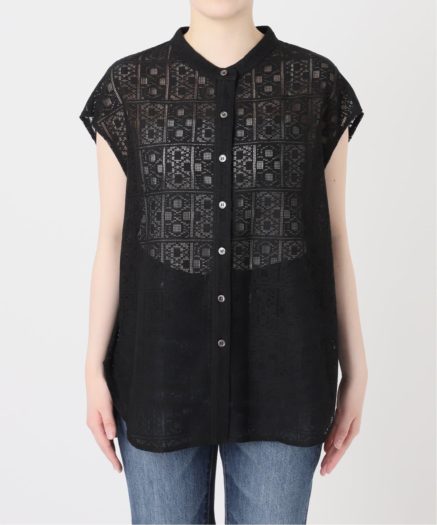 Spick&Span「PEレースフレンチスリーブシャツ」 追加4予約》PEレースフレンチスリーブシャツ（シャツ／ブラウス