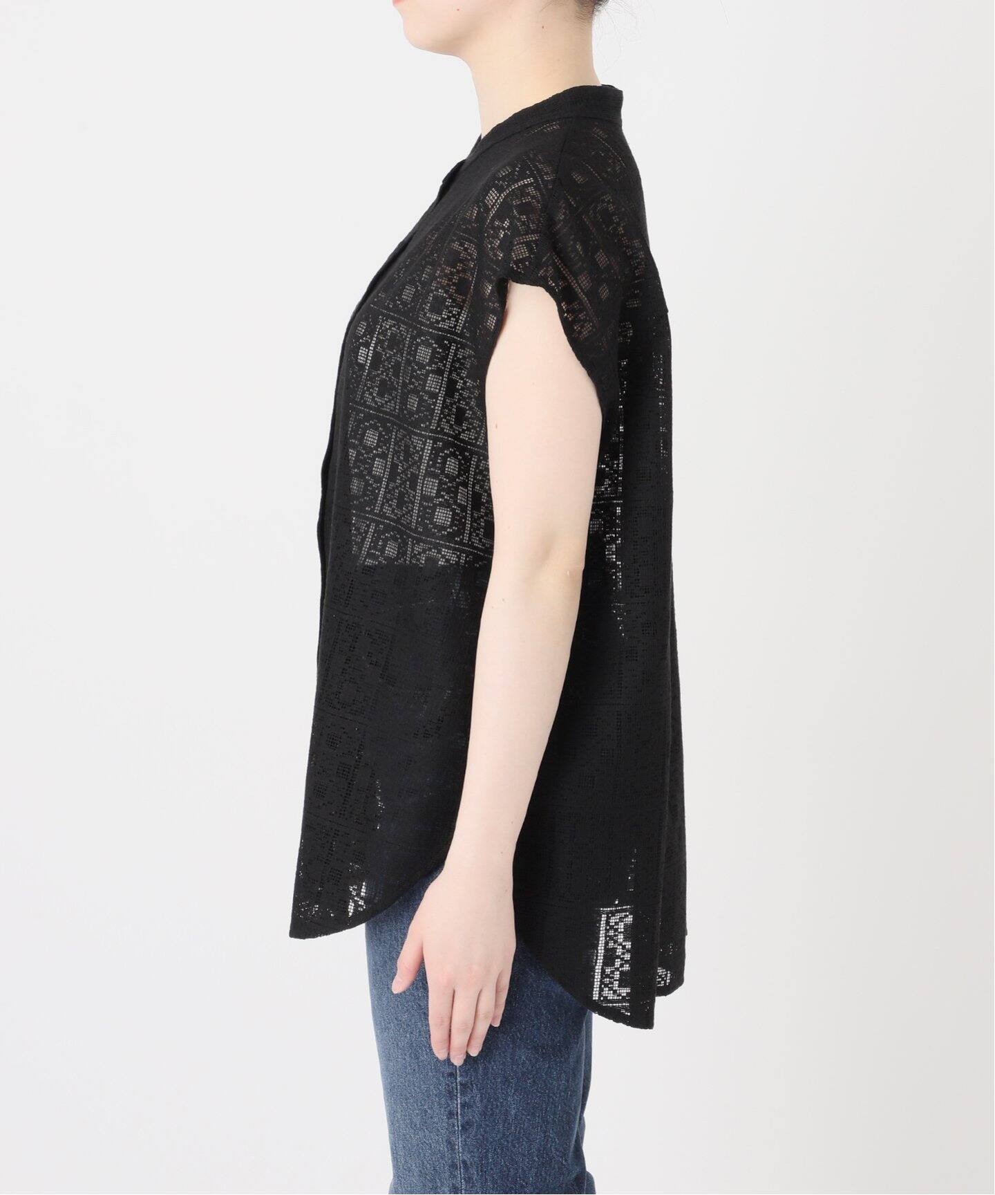 Spick&Span「PEレースフレンチスリーブシャツ」 追加2》PEレースフレンチスリーブシャツ（シャツ／ブラウス