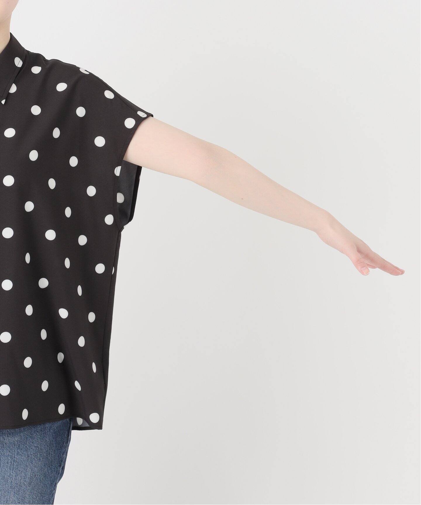 Spick &S pan ドットフレンチスリーブシャツ　水玉模様 半袖シャツ Spick &S pan ドットフレンチスリーブシャツ 水玉模様 半袖