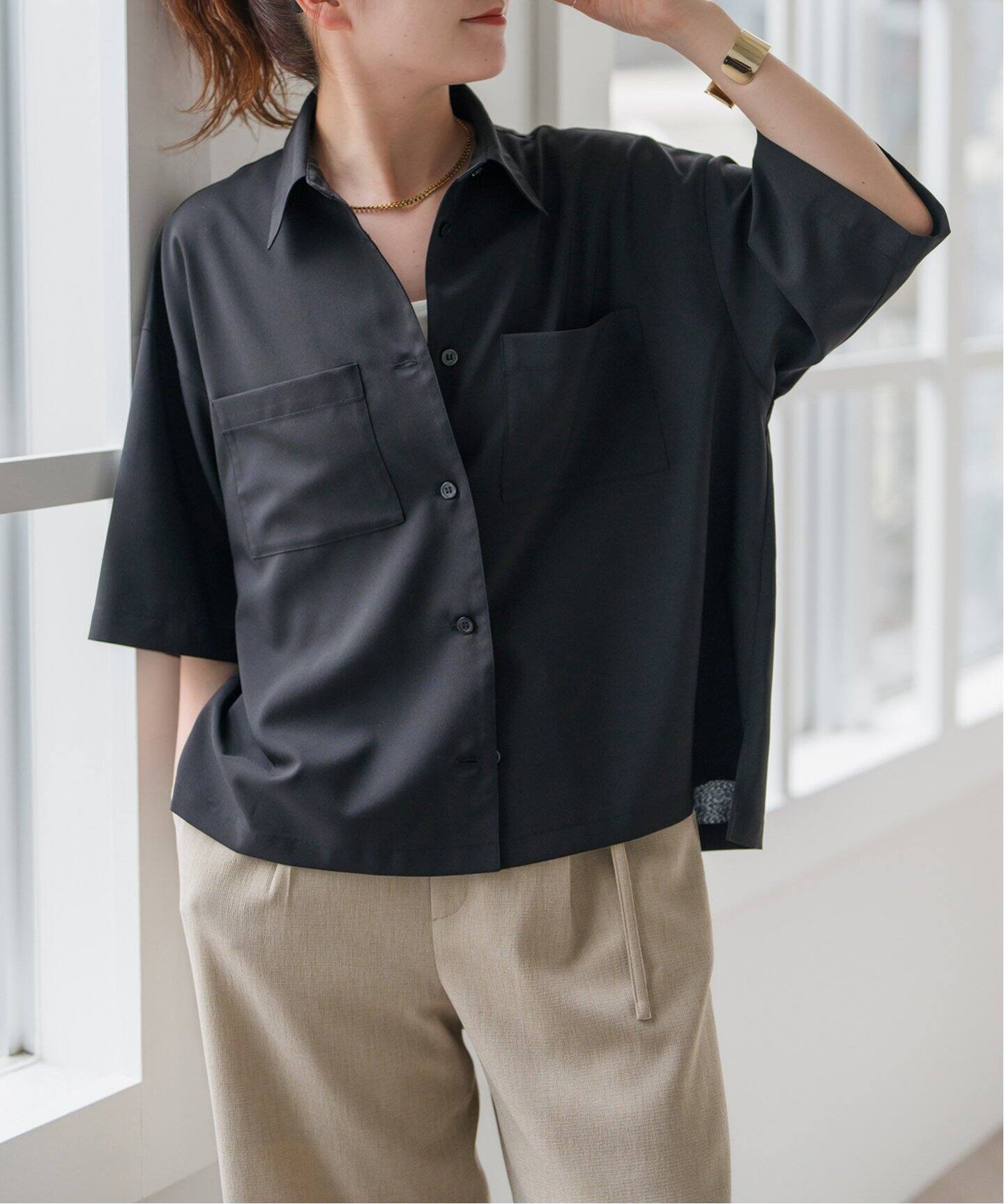 Spick & Span DEVEAUXハーフスリーブシャツ DEVEAUXハーフスリーブシャツ（シャツ／ブラウス）｜Spick and