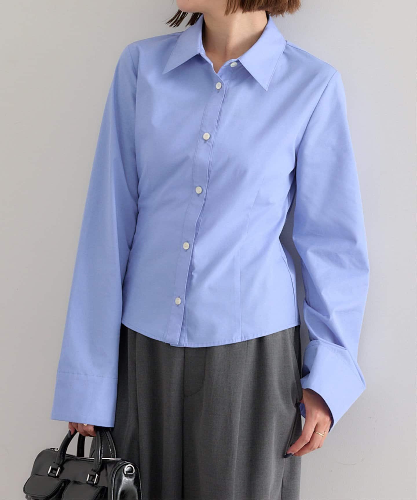 Spick and span エアリーブロードフーディーシャツ サックスブルー スピック＆スパン Spick & Span 《予約》5 1/2 PULLOVER SHIRT