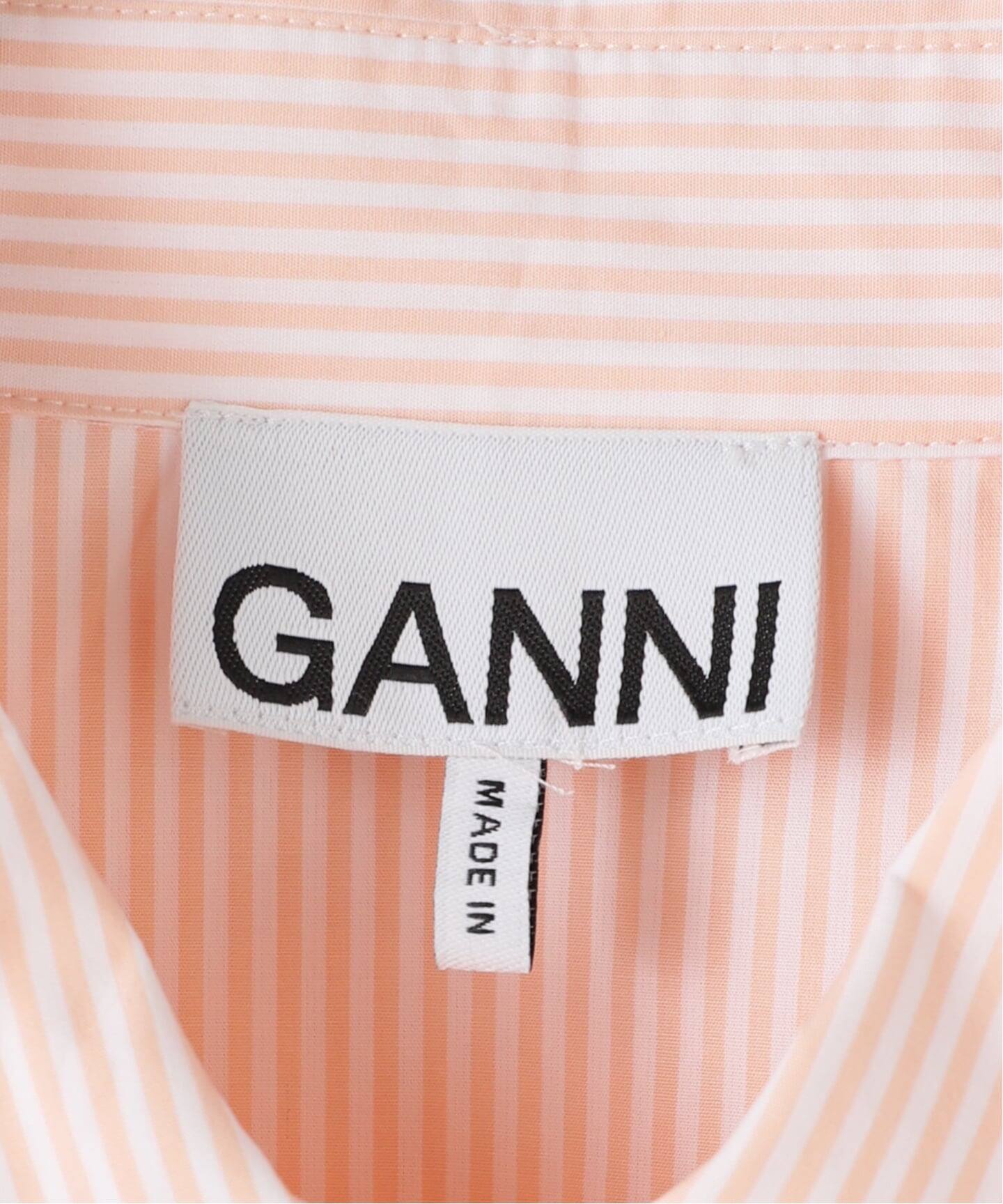 GANNI/ガニー Stripe Cotton Oversized Shirt（シャツ／ブラウス）｜U