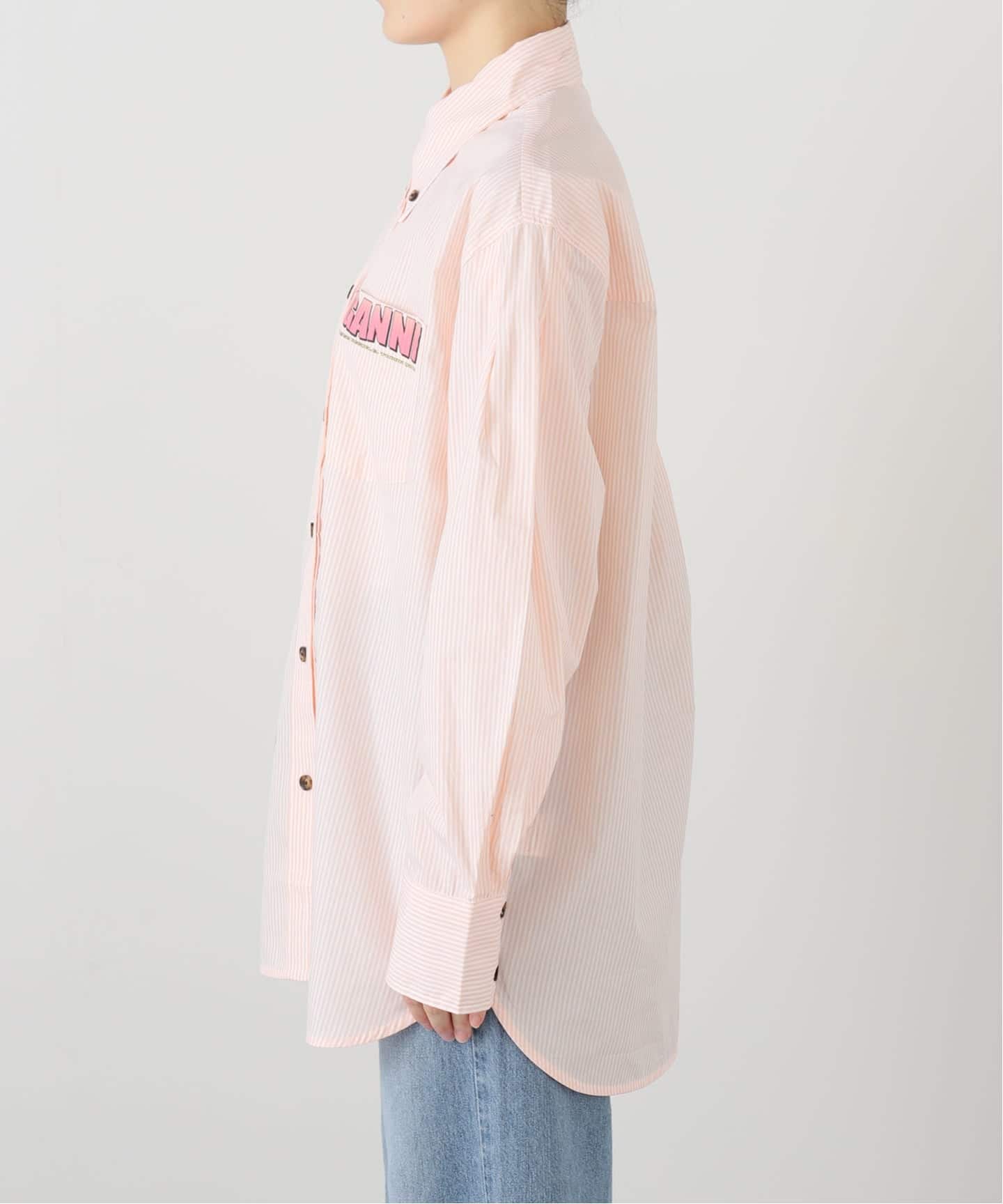 GANNI/ガニー Stripe Cotton Oversized Shirt（シャツ／ブラウス）｜U