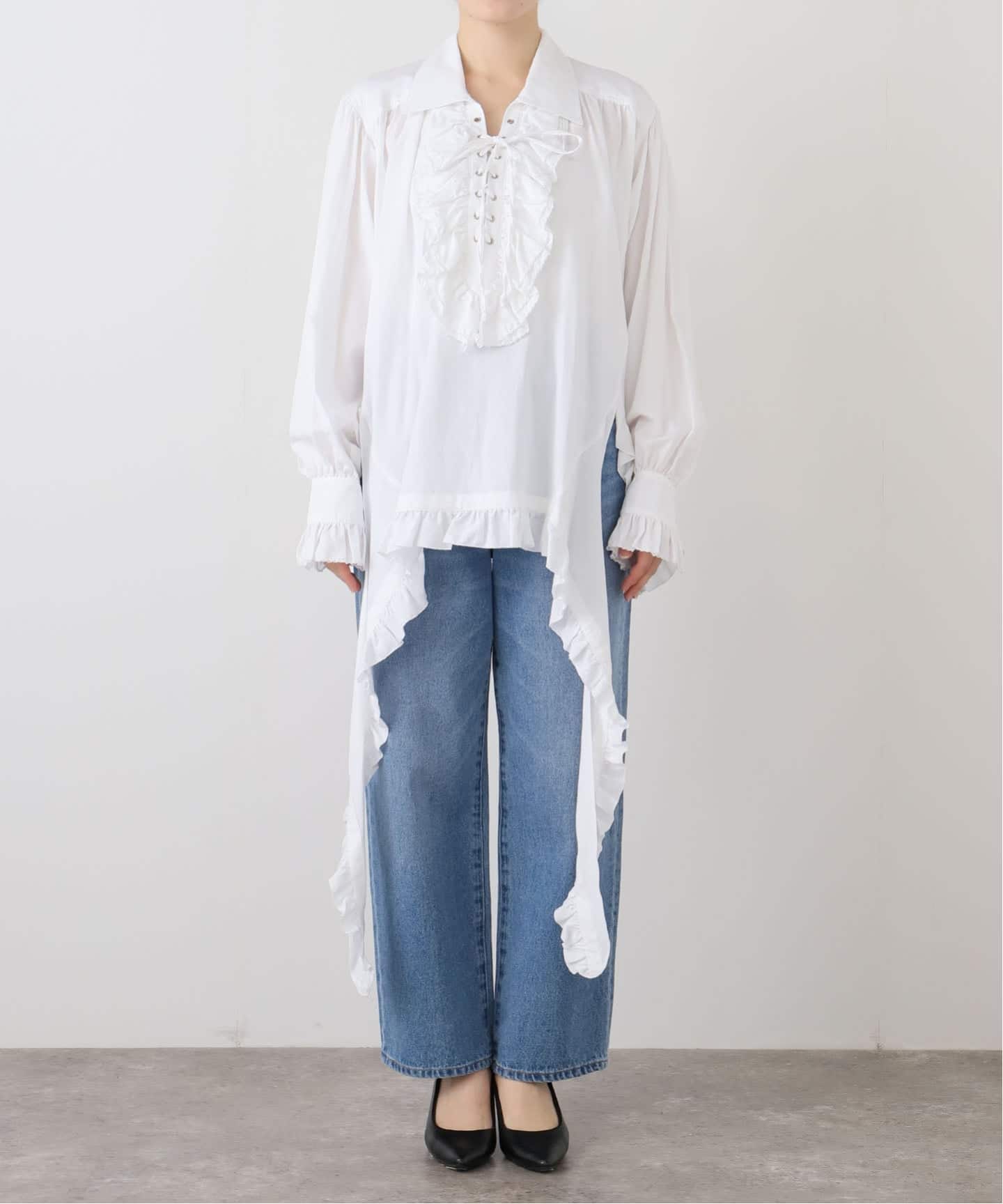 Open YY(オープンワイワイ) RUFFLE POLO SHIRT Open YY(オープンワイワイ) RUFFLE POLO SHIRT