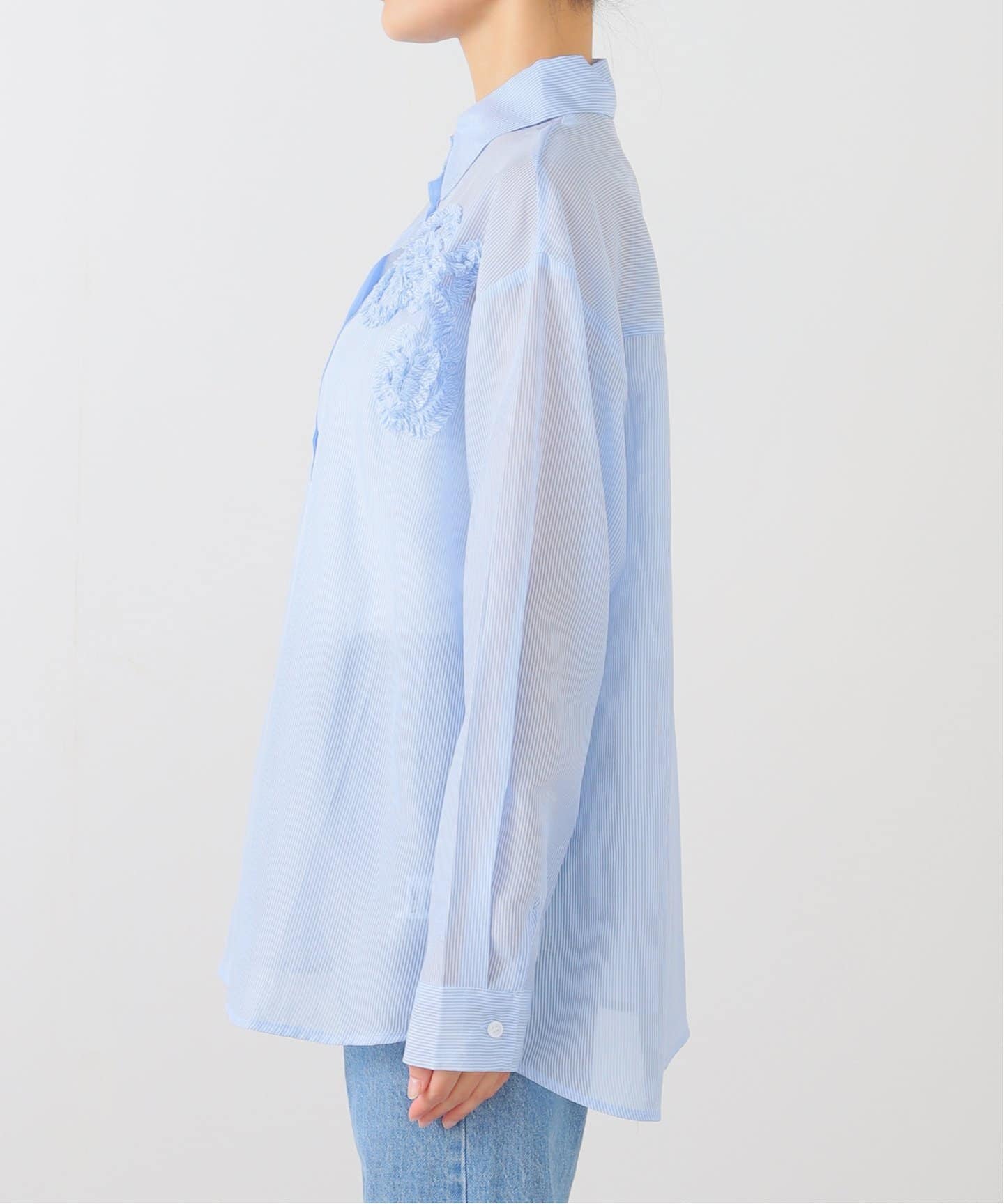 極美品★Spick&Span｜22SS ヒヤシンスブルー リネンシャツ ラミー 極美品☆Spick&Span｜22SS ヒヤシンスブルー リネンシャツ