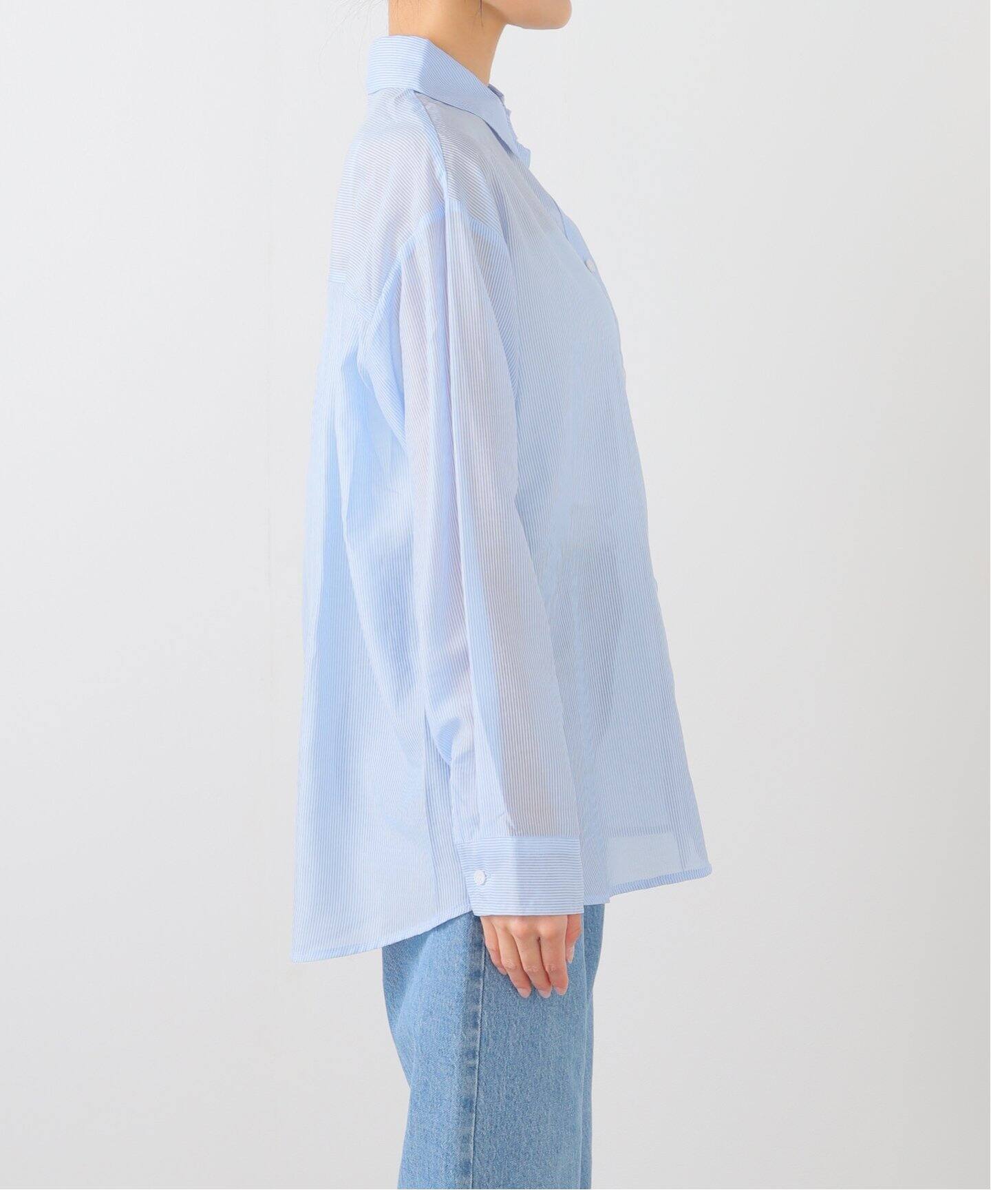 ブラウス シャツ 「CRANK」FLOWER STRIPED SHEER SHIRT レディース CRANK】FLOWER STRIPED SHEER SHIRT | OUR BRAND,CRANK