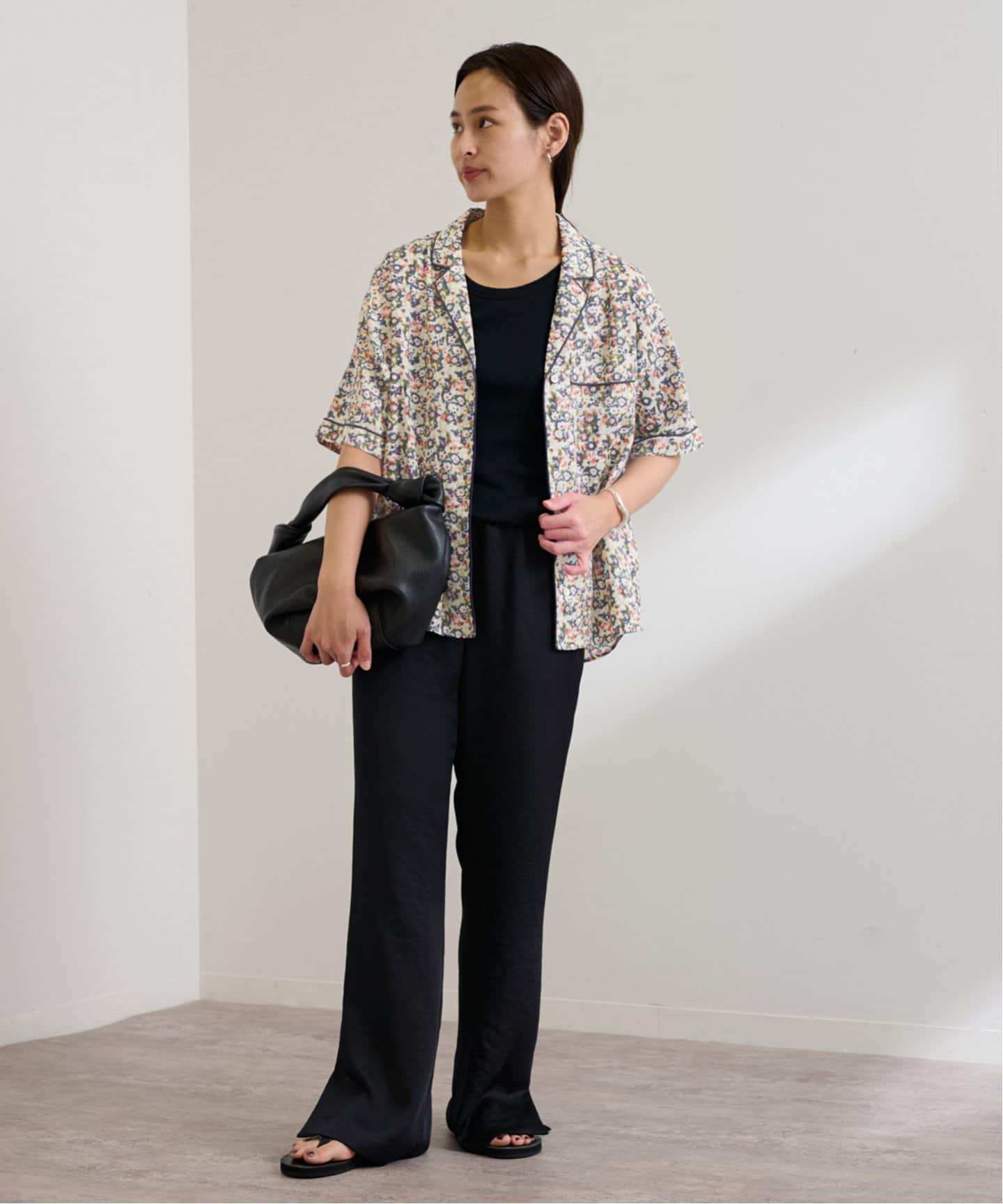 80サテンブロックプリントシャツ（シャツ／ブラウス）｜FRAMeWORK