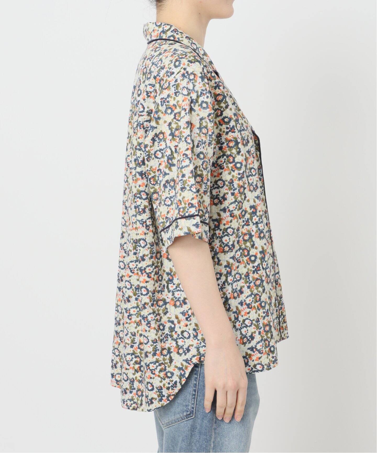 80サテンブロックプリントシャツ（シャツ／ブラウス）｜FRAMeWORK