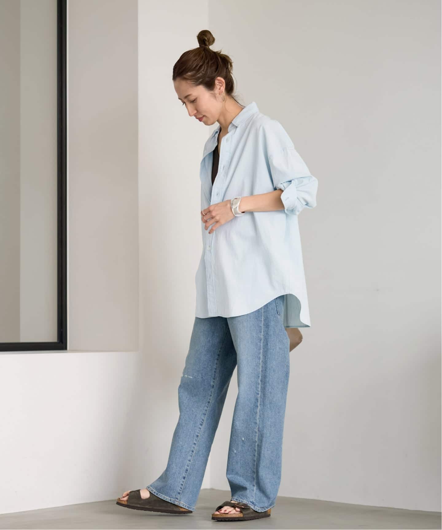 【美品】FRAMeWORK ダンガリーシャツ　サックスブルー 美品】FRAMeWORK⭐︎ダンガリーシャツ サックスブルー 軽い着