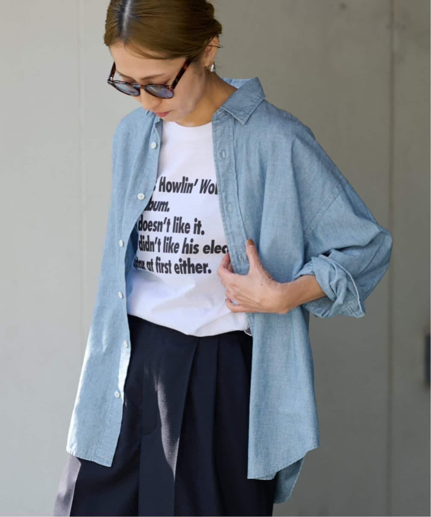 美品　フレームワーク　ダンガリー シャツ 2024　コットン　フリー　定番　人気 美品 フレームワーク ダンガリー シャツ 2024 コットン フリー