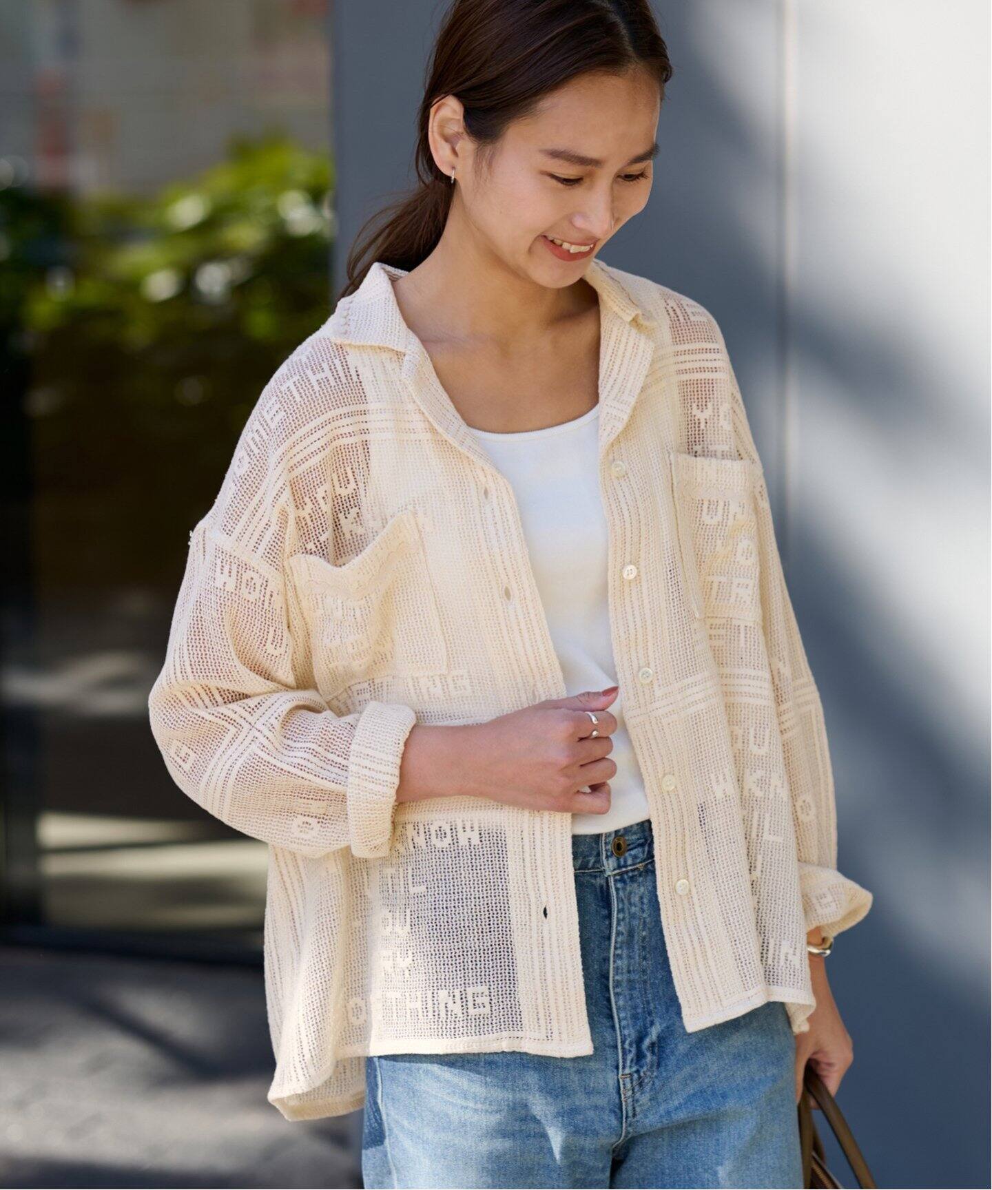 FRAMeWORK フレームワーク ヴィンテージライクレースシャツ