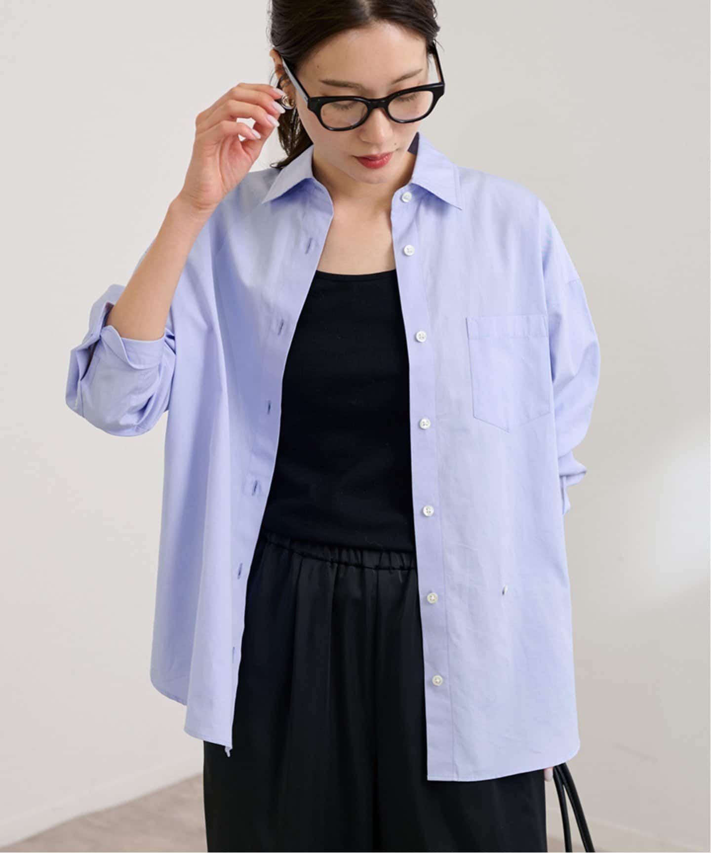 FRAMeWORK　リネン100%　シャツ　2way　カシュクールシャツ コットングログランカシュクールシャツ（シャツ／ブラウス