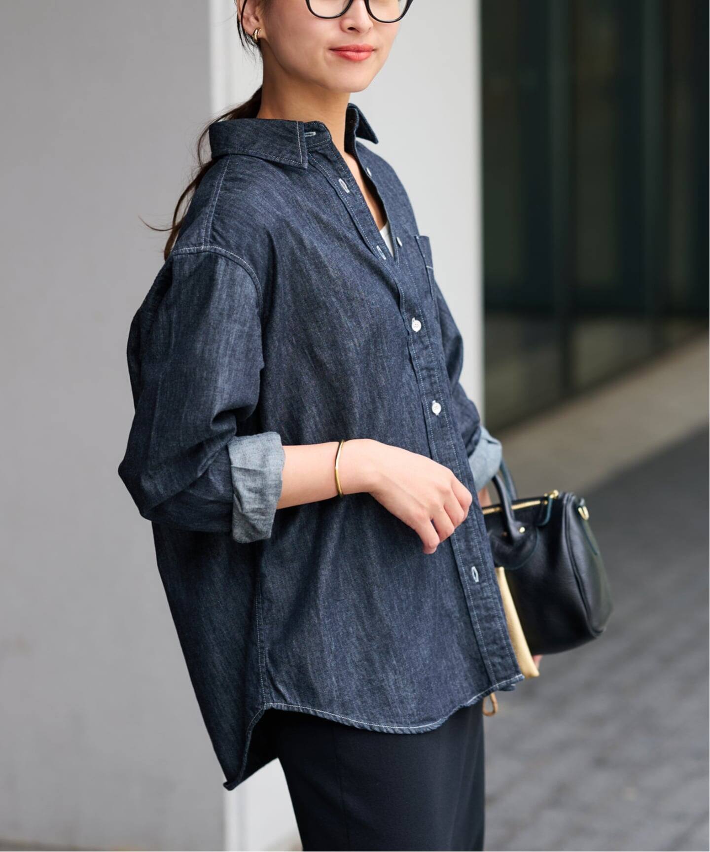 【フレームワーク】デニムシャツ　ブルー　日本製 フレームワーク FRAMeWORK ≪WEB限定追加≫デニムプルオーバー