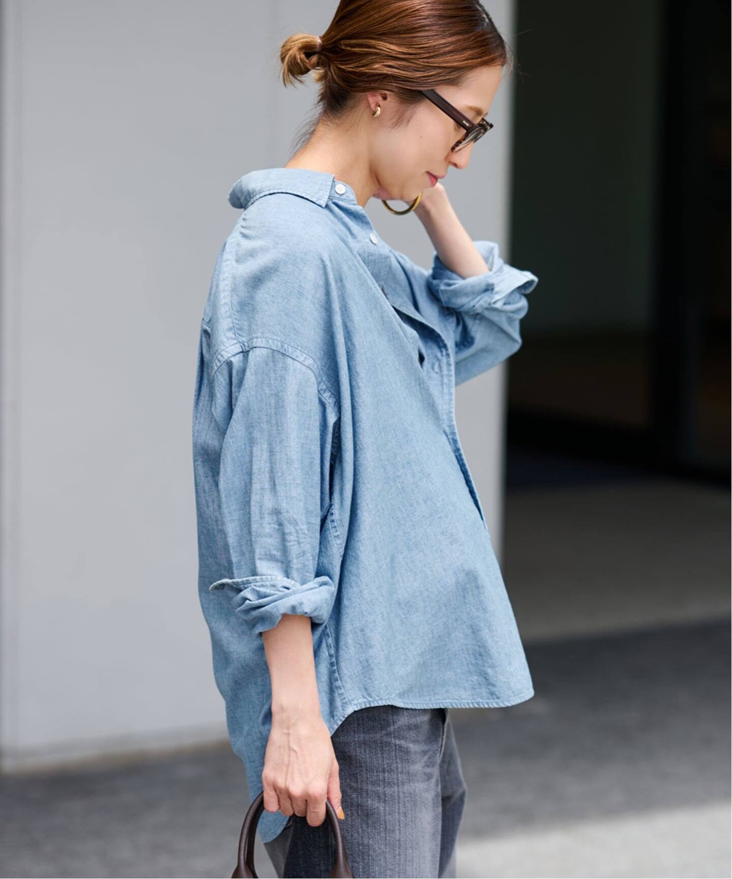 【美品】FRAMeWORK⭐︎ダンガリーシャツ　サックスブルー　軽い着心地◎ ≪追加≫ダンガリーシャツ 5（シャツ／ブラウス）｜FRAMeWORK